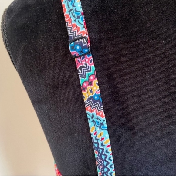 Christina Blue one piece comfort athletic abstract print bathing swimsuit size 8 - Picture 9 of 13